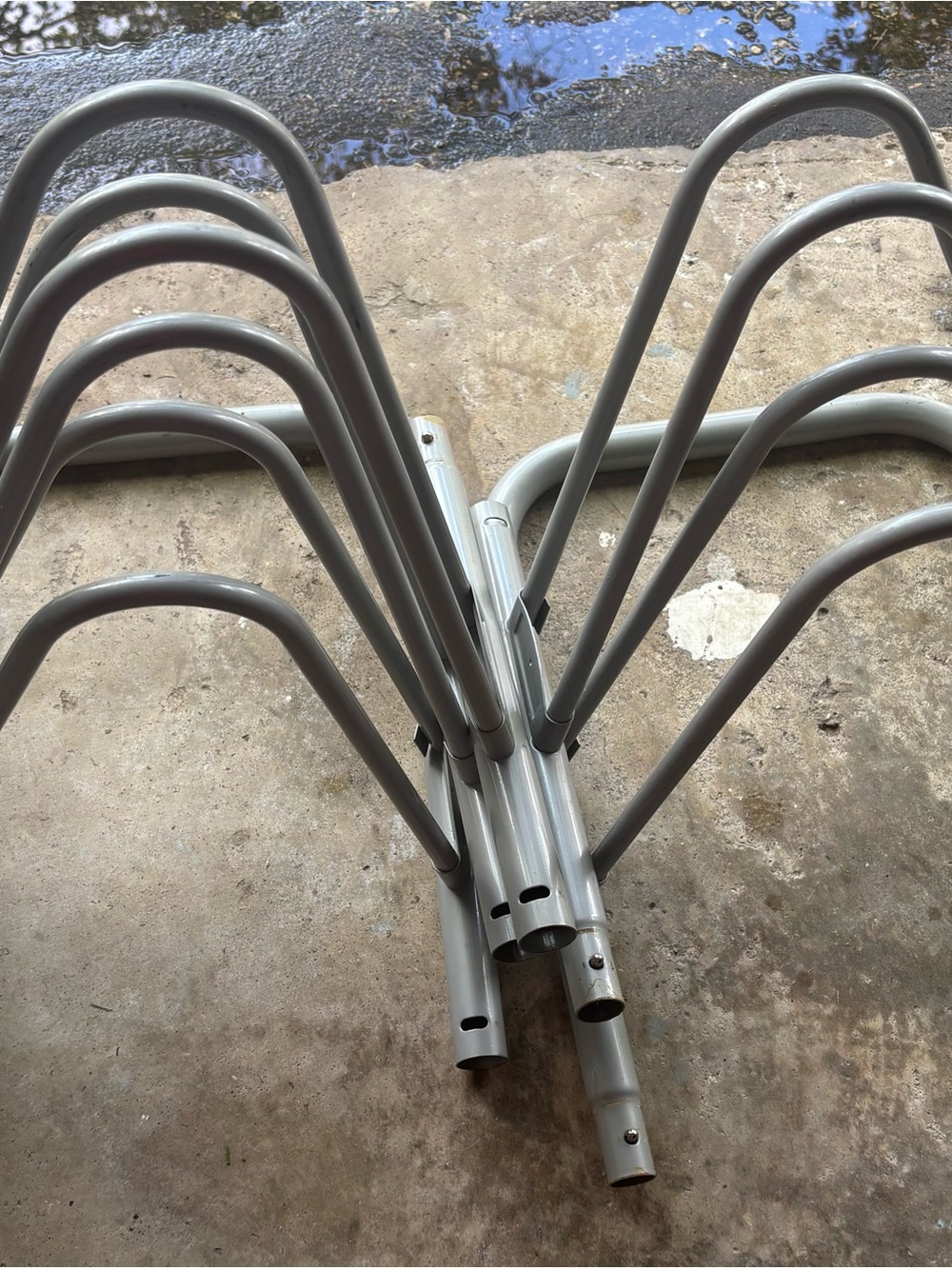 Metal Bicycle Rack - Light Gray